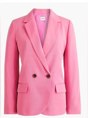 NWT J.Crew Drapey Twill Double-Breasted Blazer in Mauve Pink | Size: 14
